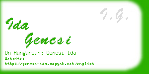 ida gencsi business card